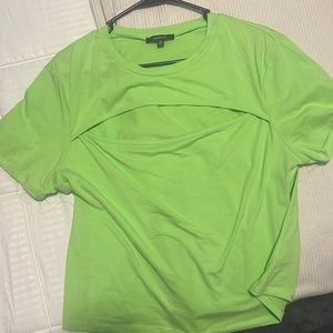 Neon Green Keyhole Top